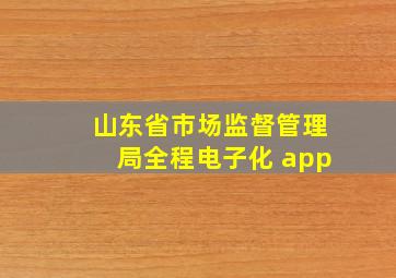 山东省市场监督管理局全程电子化 app